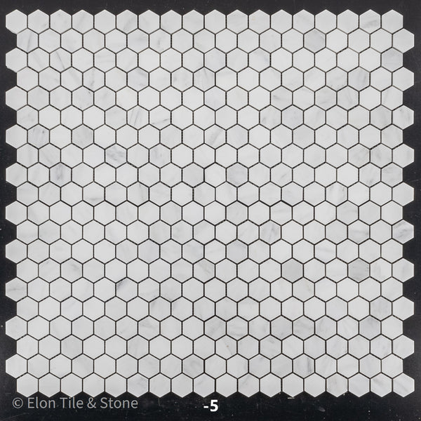 Pearl White 1 1/4" Hexagon Mosaic Honed - Elon Tile & Stone