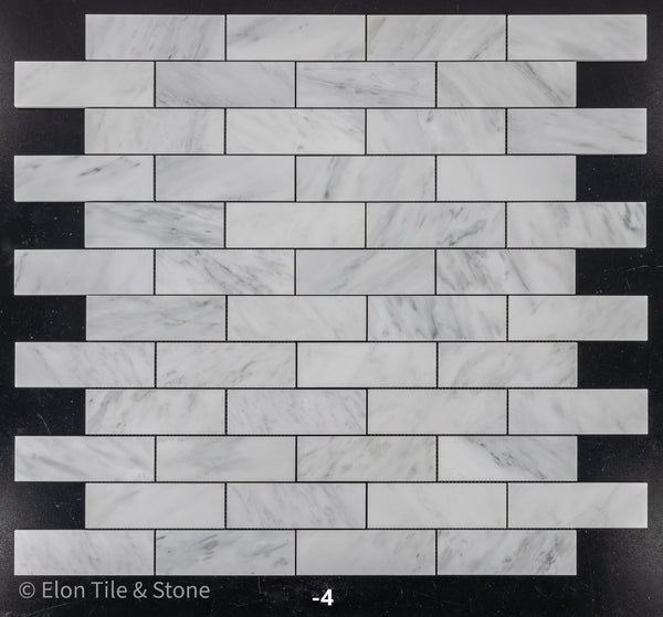 Pearl White 2" x 6" Brick Mosaic Honed - Elon Tile & Stone