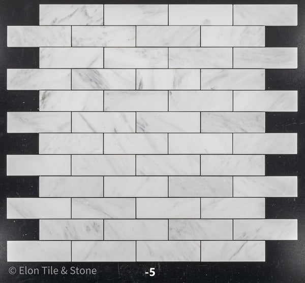 Pearl White 2" x 6" Brick Mosaic Honed - Elon Tile & Stone
