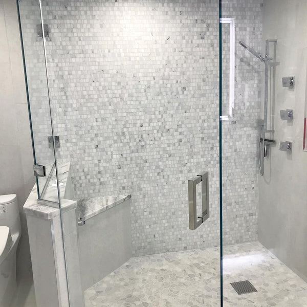 Pearl White Random Broken Joint Mosaic Honed