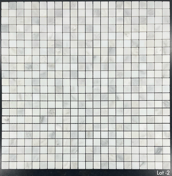 Pearl White 1" x 1" Square Mosaic Honed - Elon Tile & Stone