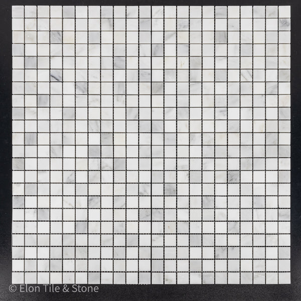 Pearl White 1" x 1" Square Mosaic Honed - Elon Tile & Stone