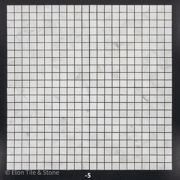 Pearl White 1" x 1" Square Mosaic Polished - Elon Tile & Stone
