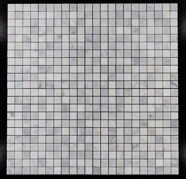 Pearl White 1" x 1" Square Mosaic Polished - Elon Tile & Stone