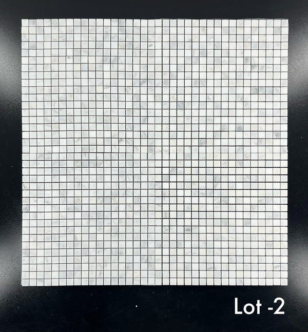 Pearl White 5/8" x 5/8" Square Mosaic Honed
