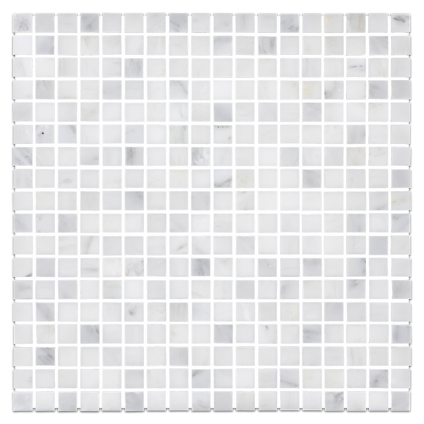 Pearl White 5/8" x 5/8" Square Mosaic Honed