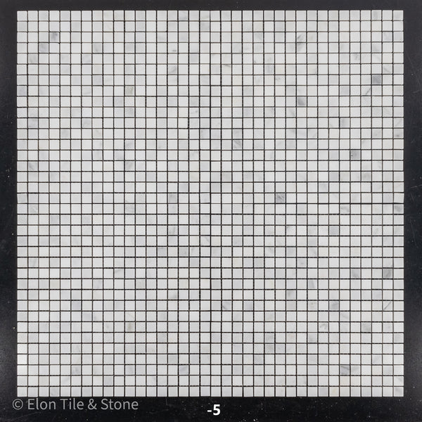 Pearl White 5/8" x 5/8" Square Mosaic Polished - Elon Tile & Stone