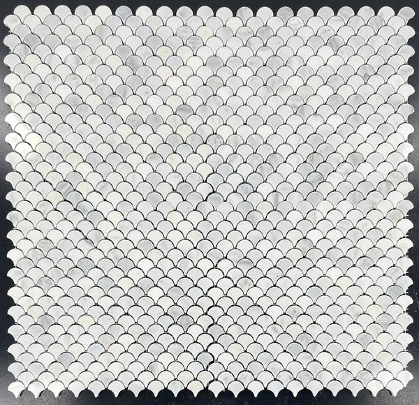 Pearl White Fan Mosaic Polished