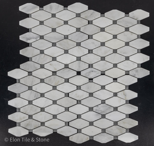 Pearl White Rhomboid Without Dot Mosaic Polished