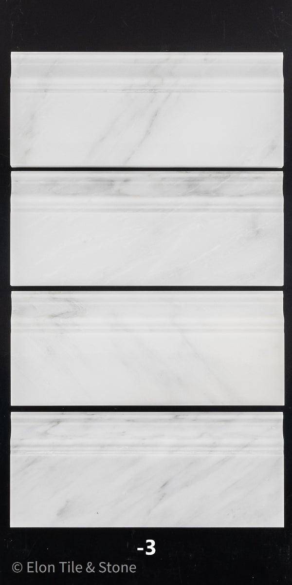 Pearl White Base Molding Polished - Elon Tile & Stone