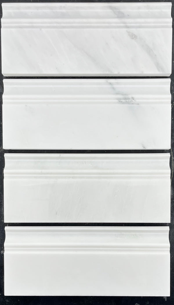Pearl White Base Molding Polished - Elon Tile & Stone
