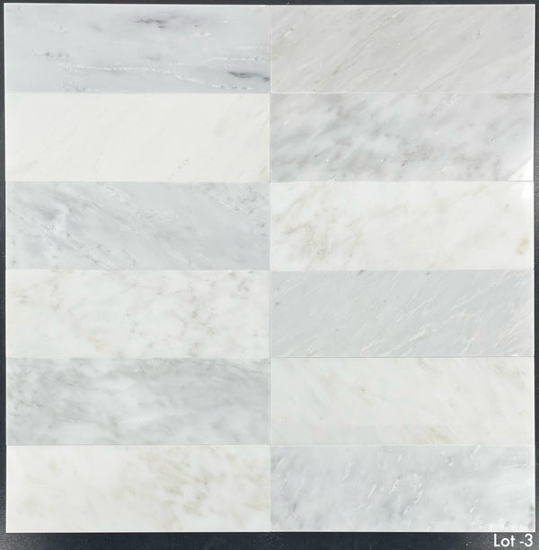 Pearl White 4" x 12" Polished - Elon Tile & Stone
