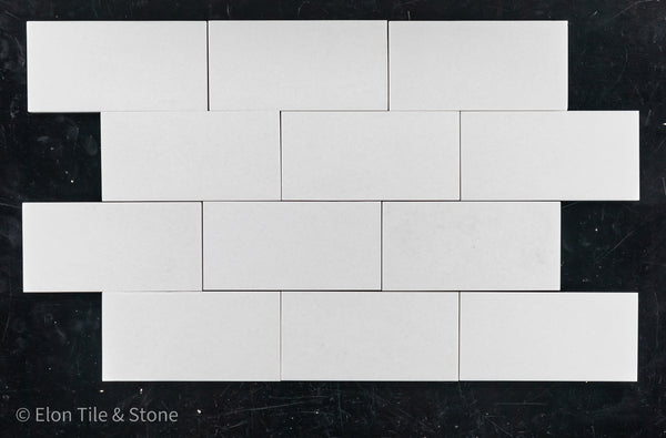 White Thassos 3" x 6" Honed