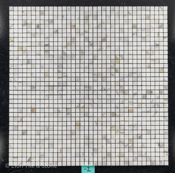 Calacatta Gold 5/8" x 5/8" Cuadrado pulido