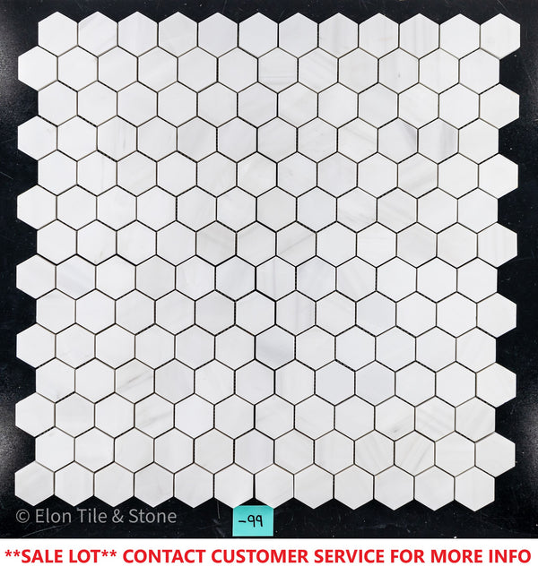 Dolomite 2" Hexagon Mosaic Honed