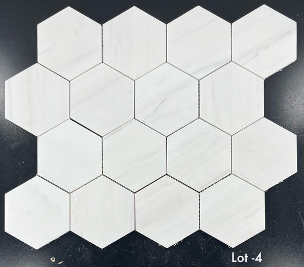 Dolomite 5" Hexagon Mosaic Honed