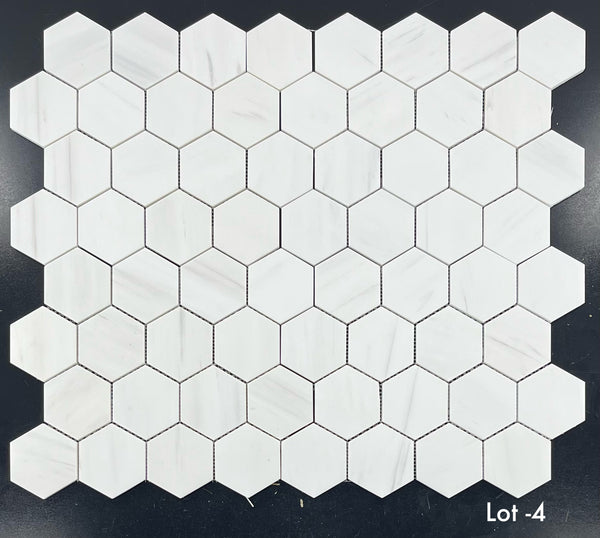 Dolomite 3" Hexagon Mosaic Honed