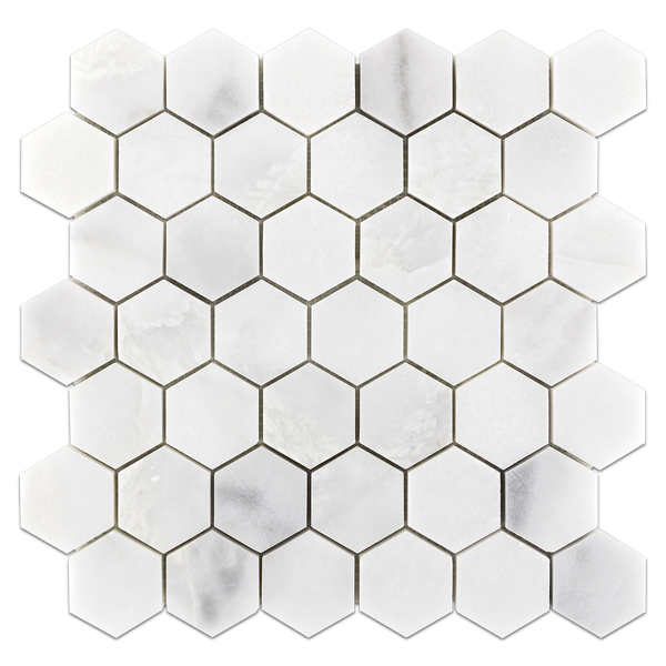 Ice White 2" Hexagon Mosaic Honed - Elon Tile