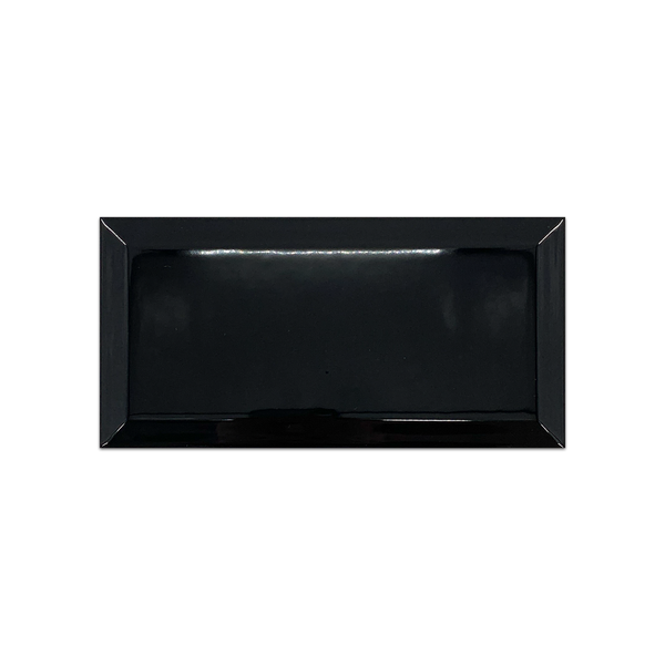 Piccadilly Black 4" x 8" Beveled Glossy Ceramic - Elon Tile