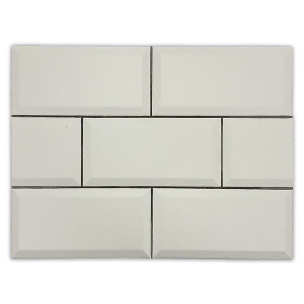 Piccadilly White 4" x 8" Beveled Matte Ceramic - Elon Tile