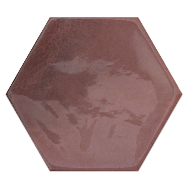 Moon Ceramic Garnet Hexagon Glossy