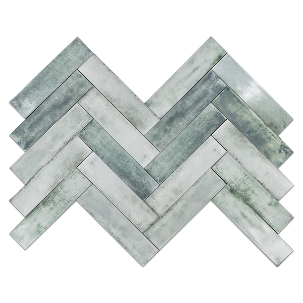 Porcelana brillante Timeless Green de 3" x 12"