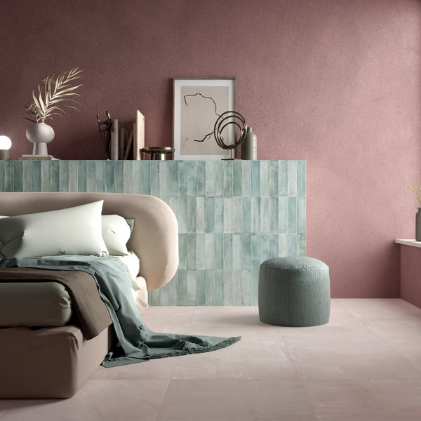 Porcelana brillante Timeless Green de 12" x 24"