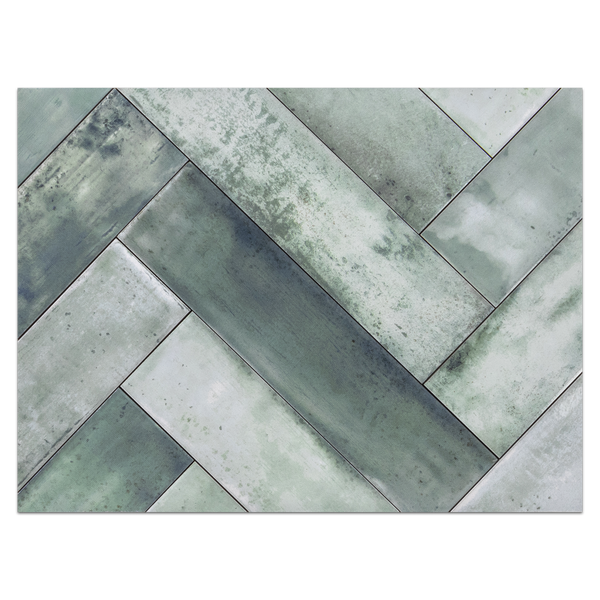 Porcelana brillante Timeless Green de 3" x 12"