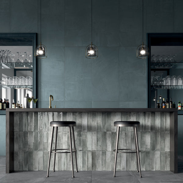 Porcelana brillante Timeless Grey de 12" x 24"
