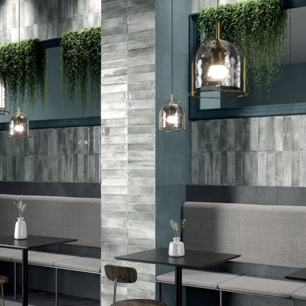 Porcelana brillante Timeless Grey de 12" x 24"