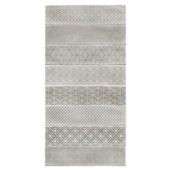 Opal Gray 3" x 12" Assorted Decos - Elon Tile