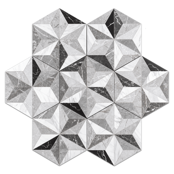 Iris Grey 8" Hexagon Porcelain - Elon Tile