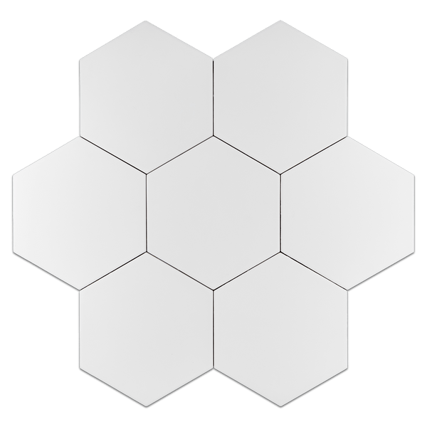 Versalles White 8" Hexagon Porcelain - Elon Tile
