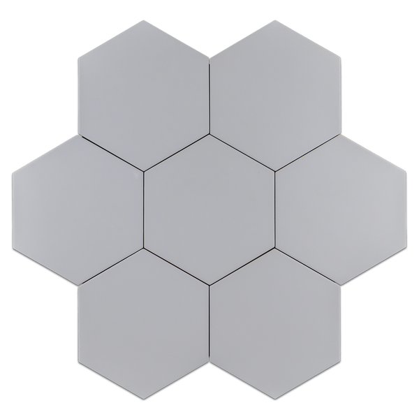 Versalles Grey 8" Hexagon Porcelain - Elon Tile