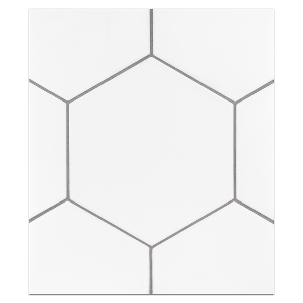 Hexagon Porcelain Board Collection - HPB104 - Versalles White 8" Hexagon Board - Elon Tile