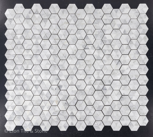 Pearl White Mini Pin Wheel Mosaic Polished