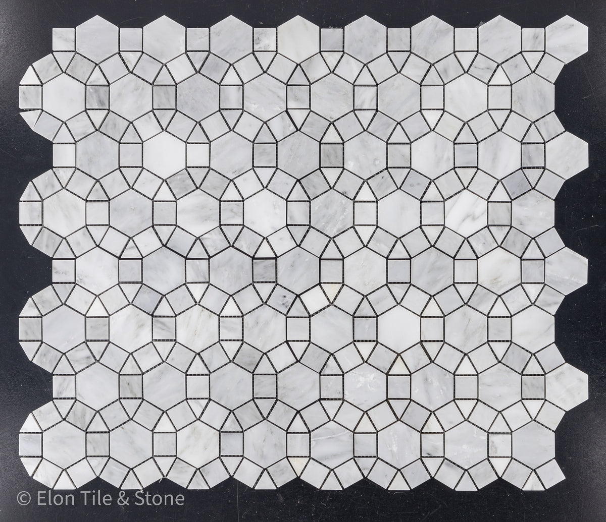Pearl White Pin Wheel Mosaic Polished – Elon Tile & Stone