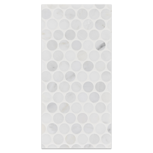 Mini Board Collection - MB268 - Pearl White 1" Rounds Mosaic Polished Board - Elon Tile