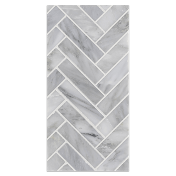 Mini Board Collection - MB273 - Mystic Gray Herringbone 1" x 4" Honed Board - Elon Tile
