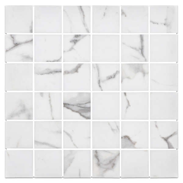 **LIMITED STOCK** Nuance Calacatta 2" x 2" Square Mosaic Honed