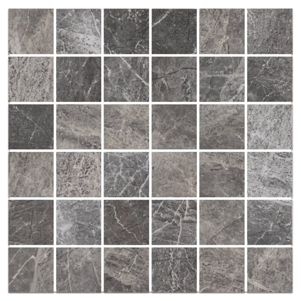 Nuance Anthracite 2" x 2" Square Mosaic Semi Polished