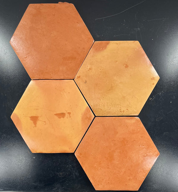 Saltillo Terracotta 12" Hexagon Clear Semi Gloss