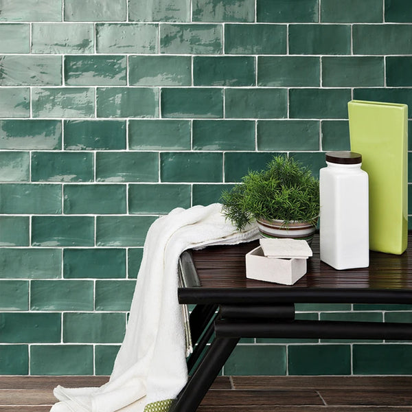 Hampton Green 3" x 6" Glossy - Elon Tile