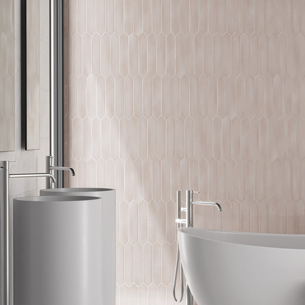 Optics Beige 2.6" x 13" Picket Glossy - Elon Tile