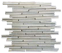 **LIMITED STOCK** White Quartzite Mini Random Strip Mosaic Cleft - Elon Tile