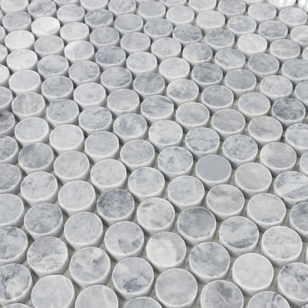 Pacific Gray 1" Rounds Mosaic Polished - Elon Tile & Stone