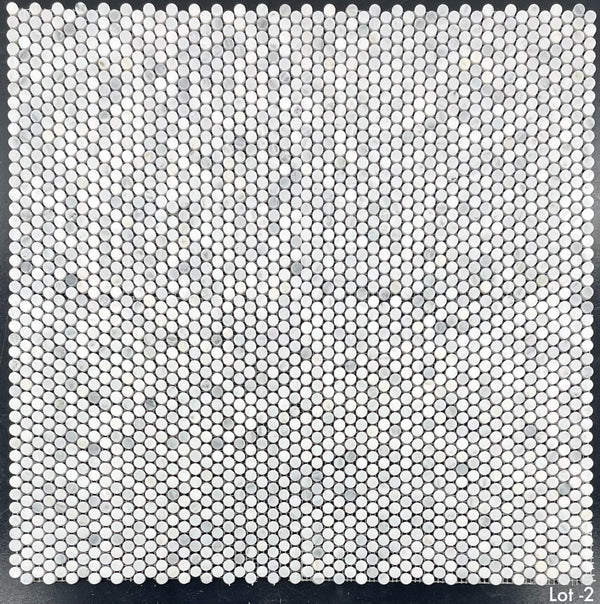 Pearl White 1/2" Rounds Mosaic Polished - Elon Tile & Stone