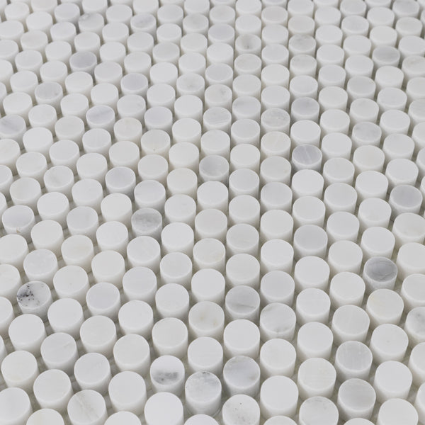 Pearl White 1/2" Rounds Mosaic Polished - Elon Tile & Stone