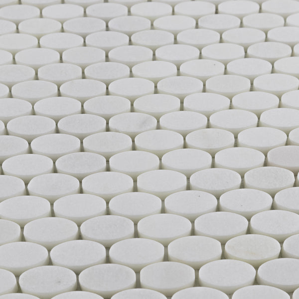White Thassos Oval Mosaic Polished - Elon Tile