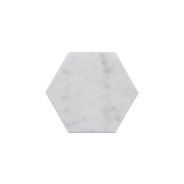 Loose Swatch - Bianco Carrara 5" Hexagon Mosaic Honed